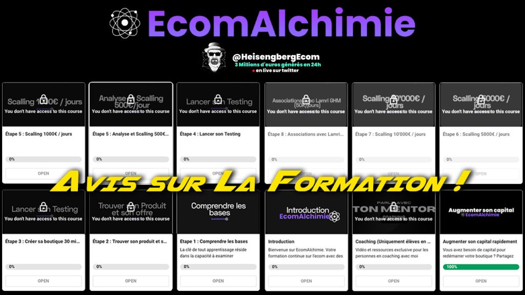 avis formation ecom alchimie